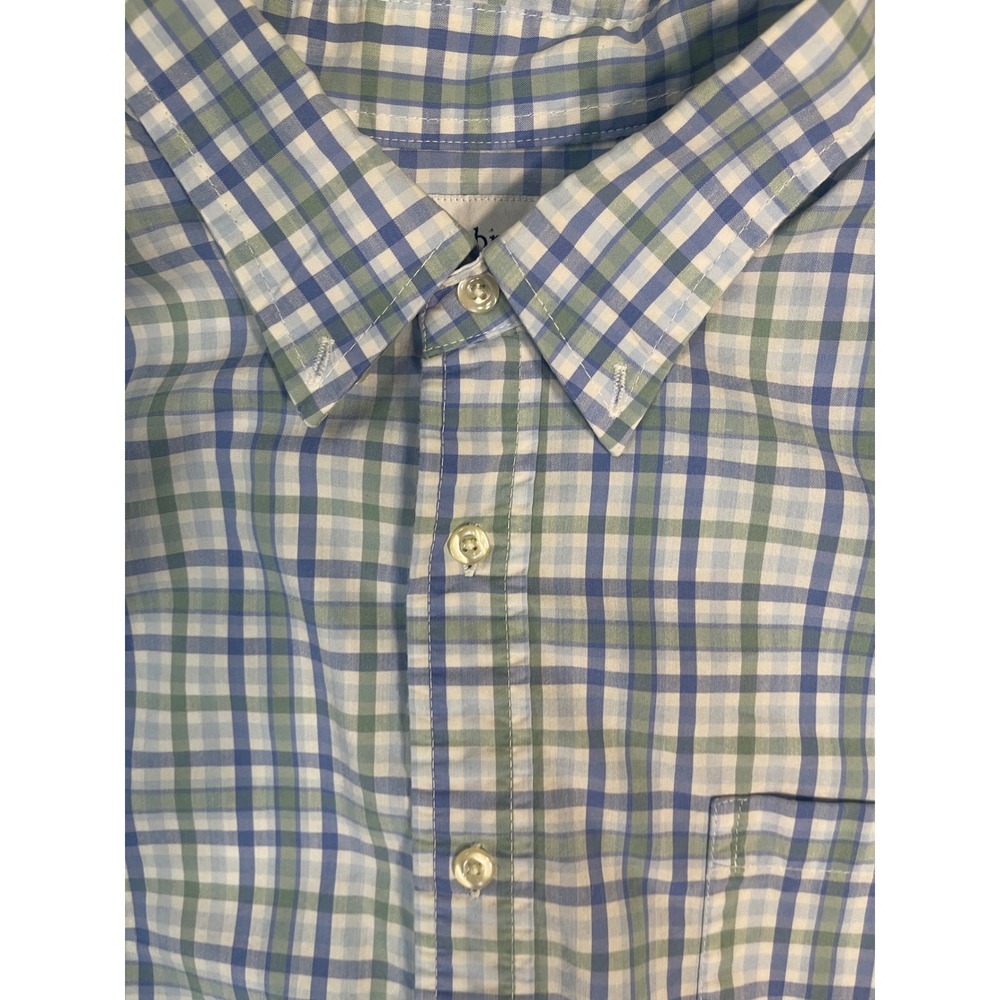 Saddlebred Mens Blue Green Plaid Long Sleeve Button Down Shirt Size‎ Large